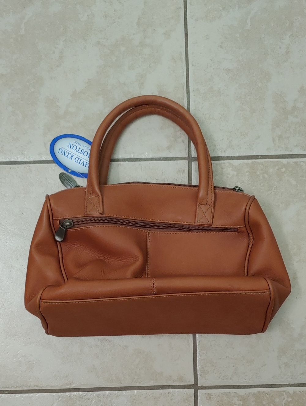 Vintage David King Boston Bag NWT Brown Leather Top Handle Purse